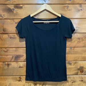 Madewell Wardrobe Staple Black Ribbed Short Sleeve Tee